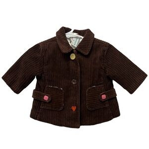 Vintage Gymboree Brown Corduroy Fully Lined Jacket Girls 3-6M